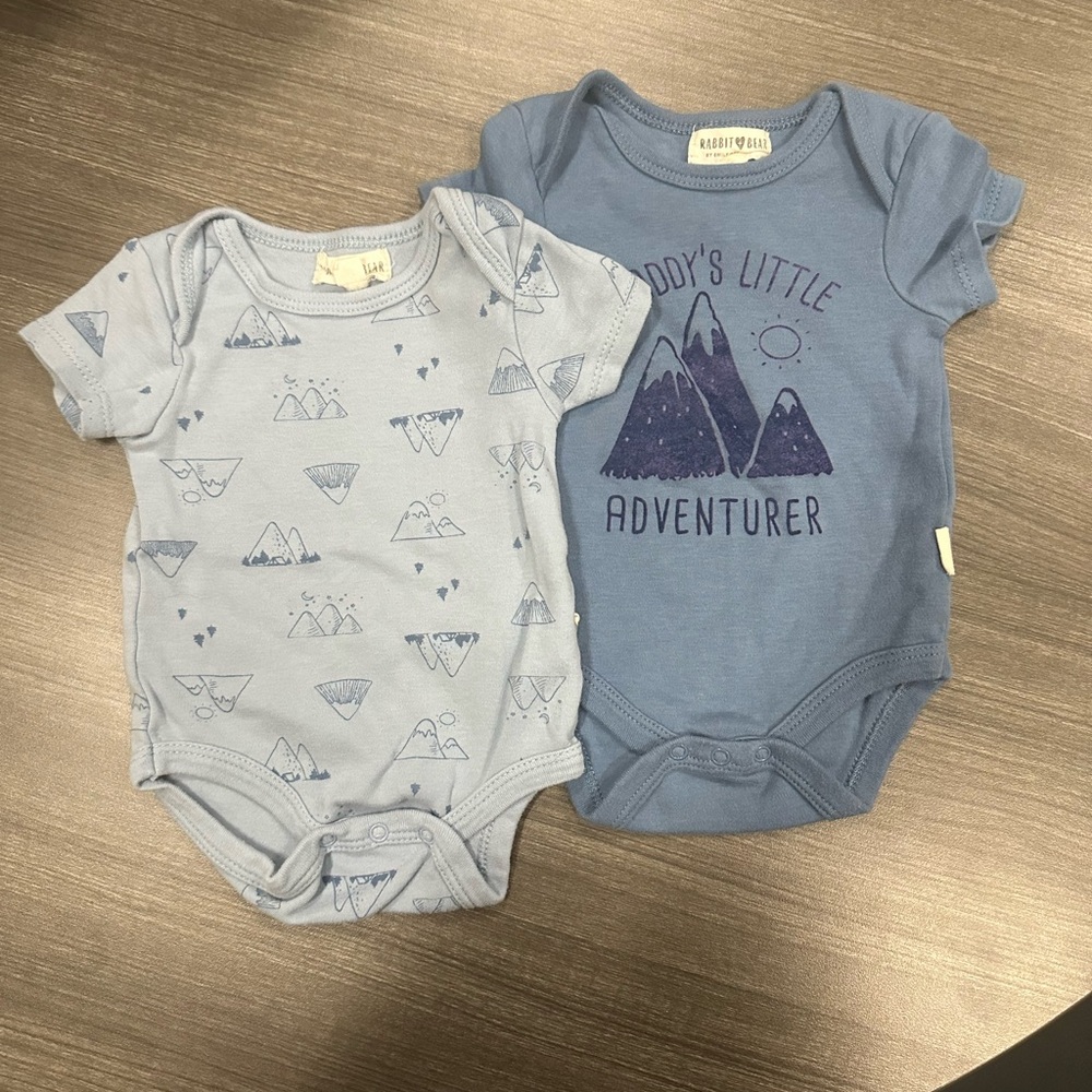Rabbit Bear two set 0-3 months old baby bodysuit